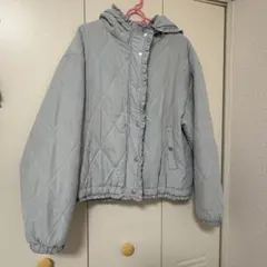 merry jenny フリルキルティングフードジャケット ブルー