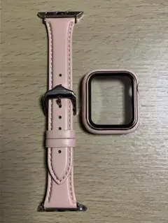 Apple Watchレザーバンド（38-42mmカバー40mm ピンクセット