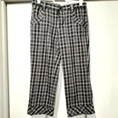 COMME CA ISM チェック柄 クロップドパンツ