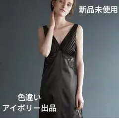 【新品】SALON by PEACH JOHN プリーツサテンノースリーブドレス