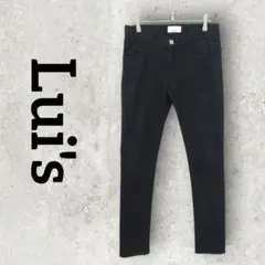 Lui's メンズ スキニーパンツ ストレッチパンツ (S) ブラック 無地