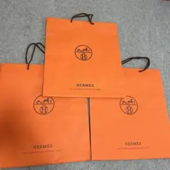 新品 HERMES オレンジ ショップ袋 3個セット