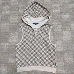 BURBERRY ノバチェック フード付き ベスト グレー - メルカリ