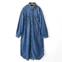 ジャーナルスタンダードレリューム ダンガリーシャツワンピース ミモレ丈 ゆったり