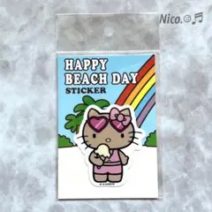 【新品未開封】ハローキティ ハッピービーチデーステッカー（アイス） 日焼けキティ