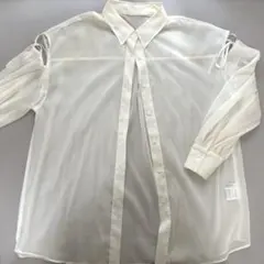 INGNI シースルーシャツ リボン アイボリー M