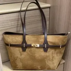 ブラウン スエード トートバッグ