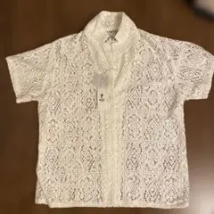 WEGO 透かし編み ホワイト Tシャツ Fサイズ