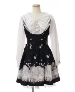 リズリサ　Melody Bunny柄　ワンピース　ブラック