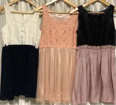 春夏ワンピース♡3点セット♡花柄レース♡