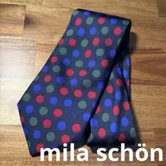 【美品】mila schön ミラ・ショーン ネクタイ マルチカラー ドット柄