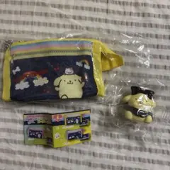 平成レトロデニムペンケース風ポーチ ポムポムプリン バレエリボンフィギュア