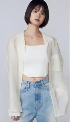 新品タグ付き　EMODA エアリーズシャツ