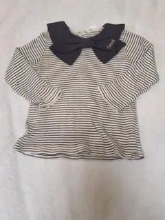 バースデイ コトリ ストライプ リボン付きTシャツ