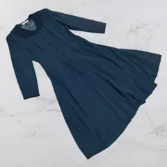 LOUIS JOONE レース襟付き フレアワンピース ネイビー 9AR