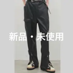 【新品未使用】AIVER ヴィーガン レザー フライトパンツ ブラック Sサイズのサムネイル