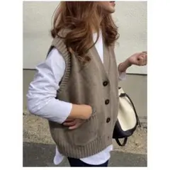 ZARA♡ニットベスト♡アイボリーM♡オーバーサイズ♡秋冬コーデ♡ザラニットジレ 2025年最新zara ジレ 白の人気アイテム - メルカリ