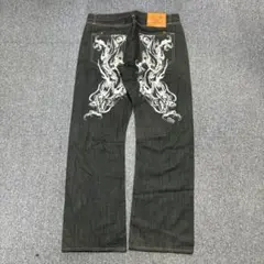 s*s様 Ed Hardy エドハーディー ドラゴンプリントワイドデニムパンツのサムネイル