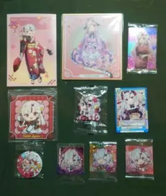 ホロライブ　百鬼あやめ　ポストカード　ミニ色紙　缶バッチ　シール