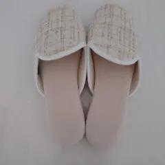 Francfranc チェック柄 ルームシューズ ホワイト系