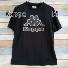 カッパ ブラック Ｔシャツ 半袖 デカロゴ プリント クルーネック【イ258】