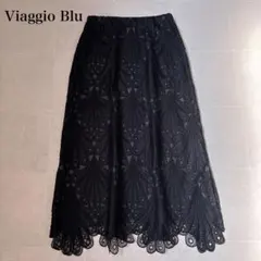 極美品✨ビアッジョブルー フラワーケミカルレーススカート ロングスカート【S】のサムネイル