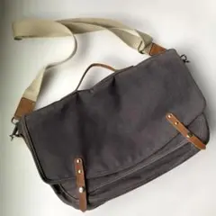 MAKR CARRY GOODS ダックコットン 牛革使用 ショルダーバッグ