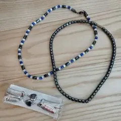 磁気ネックレスとアームバンド3点セット　約40センチ　ゲルマニウム？