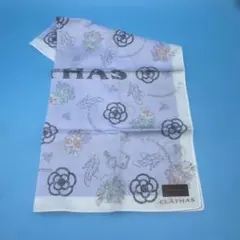 CLATHAS 薄紫 花柄 ハンカチ　大判