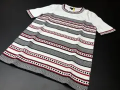 ESCADA ニットカットソー 半袖　マルチボーダー総柄 XSのサムネイル