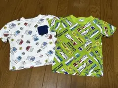 子供用Tシャツ 2枚セット 新幹線柄 100cm