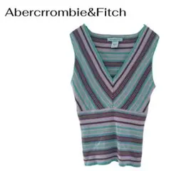 Abercrrombie&Fitchアバクロ　ノースリーブVネックニット　派手色のサムネイル