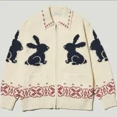 うさぎ XL フルジップニットジャケット ナチュラル GU - メルカリ