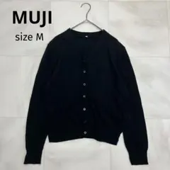 無印良品 MUJI コットン Vネック ニット カーディガン ブラック Mのサムネイル