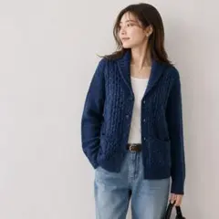 JOURNAL STANDARD ニットカーディガン M ブルー 古着のサムネイル