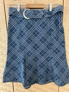 BURBERRY バーバリー　ノバチェック柄　デニムスカート 38（Mサイズ）