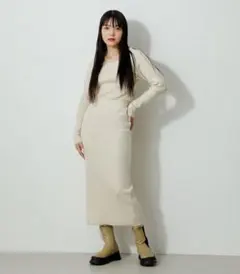 AZUL BY MOUSSY イレギュラー ネック リブニット　ワンピース