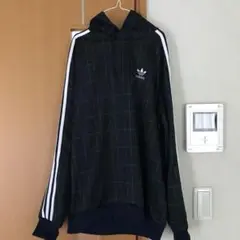 adidas originals パーカー M チェック柄 レア
