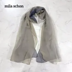 ミラショーン シルク スカーフ 大判 グラデーション シアー 上品 透け感 春夏
