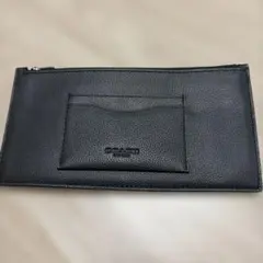 COACH 黒 レザー カードケースポーチ