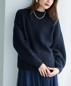 Pierrot ふんわりウォッシャブルボリューム袖ボトルネックニット