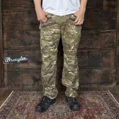 Wrangler マルチカム パンツ カモフラ 迷彩柄 ジップ ライダース 古着のサムネイル