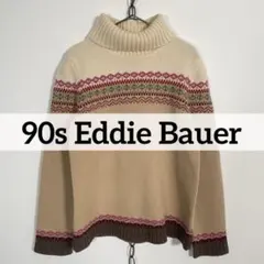 ★90sヴィンテージ Eddie Bauer ラムウール タートルネックセーター