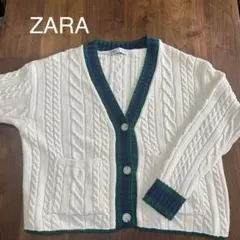 ZARA ケーブルニットカーディガン
