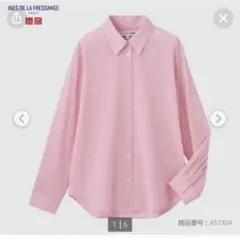UNIQLO×INESコラボ シアーコットンリラックスシャツ Ｓ　ピンク