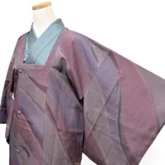 道行コート　流線　斜め縞　抽象模様　お洒落　着物　013b d ms