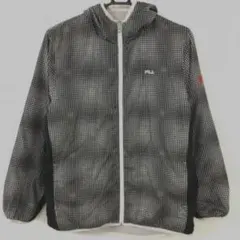 FILA フィラ　ドットパターン　中綿入り　ジップアップフードパーカー　サイズＬ