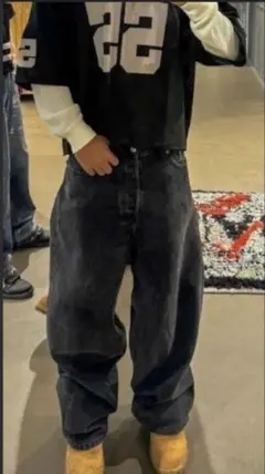 BIGBOY ブラック ワイドパンツ