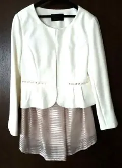 レディーススーツ　スカートスーツ　セレモニースーツ　11号　Lサイズ　フォーマル