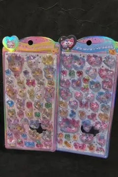 うるちゅるポップシール 2枚セット まじかるみゅーちゃん/フワフワらびちゃん